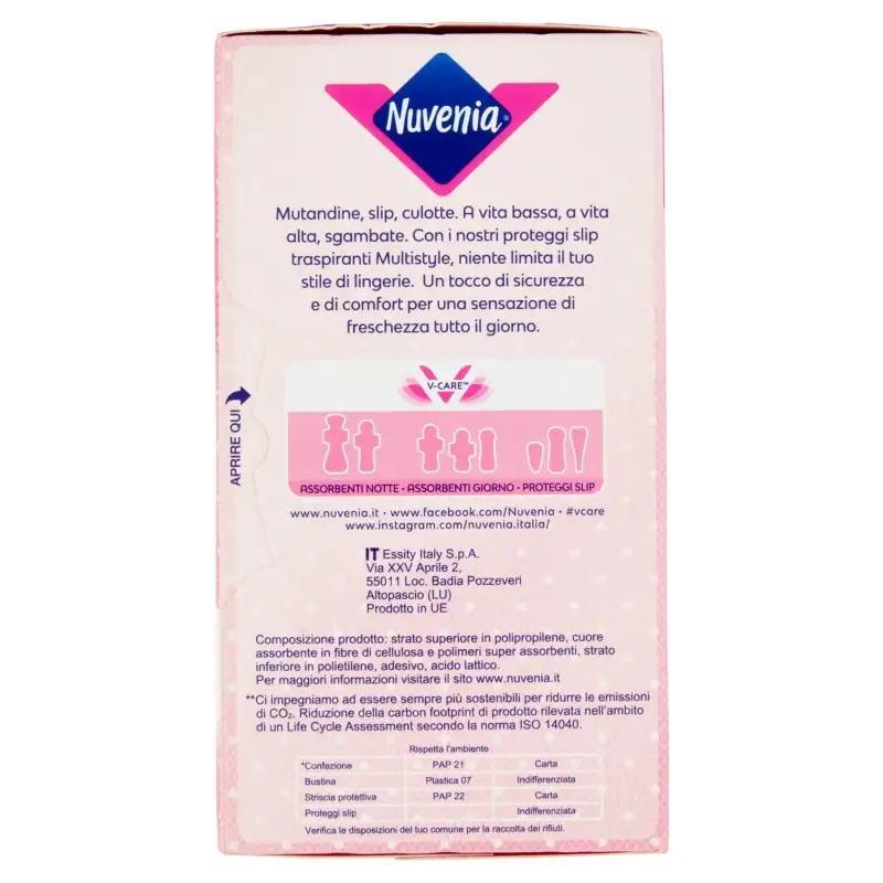 Nuvenia Protectoare pentru Chiloti Pliate in Pliculet Multistyle Dailies 30buc Bax 10 buc.